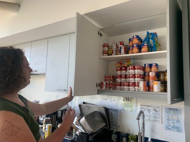 Zelda looking in pantry